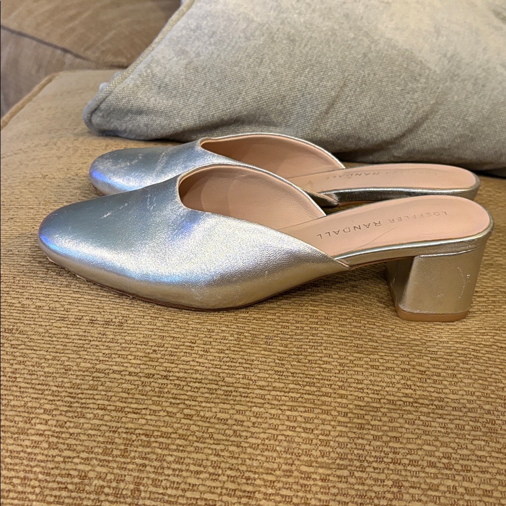 Loeffler Randall Iridescent Silver Mules